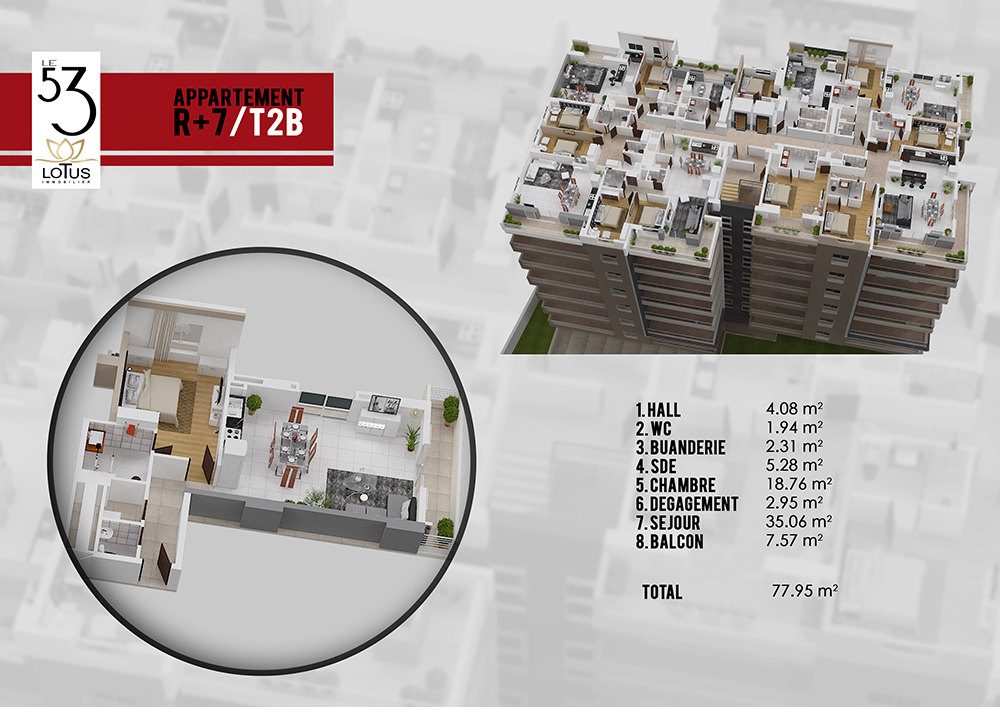 Plan appartement T2